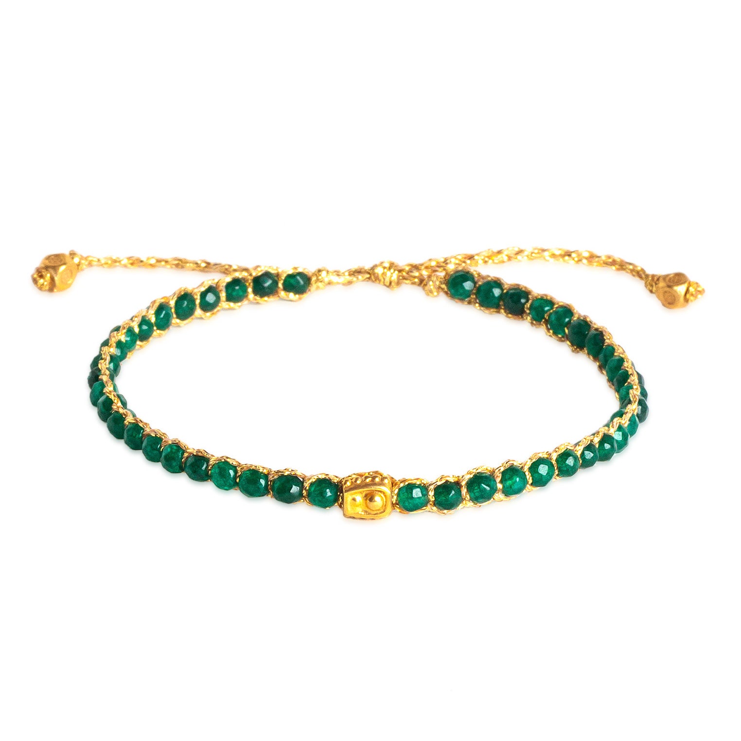 Grün - Jewelry Armband Grünes Smaragd Achat Armband | Gold | Green