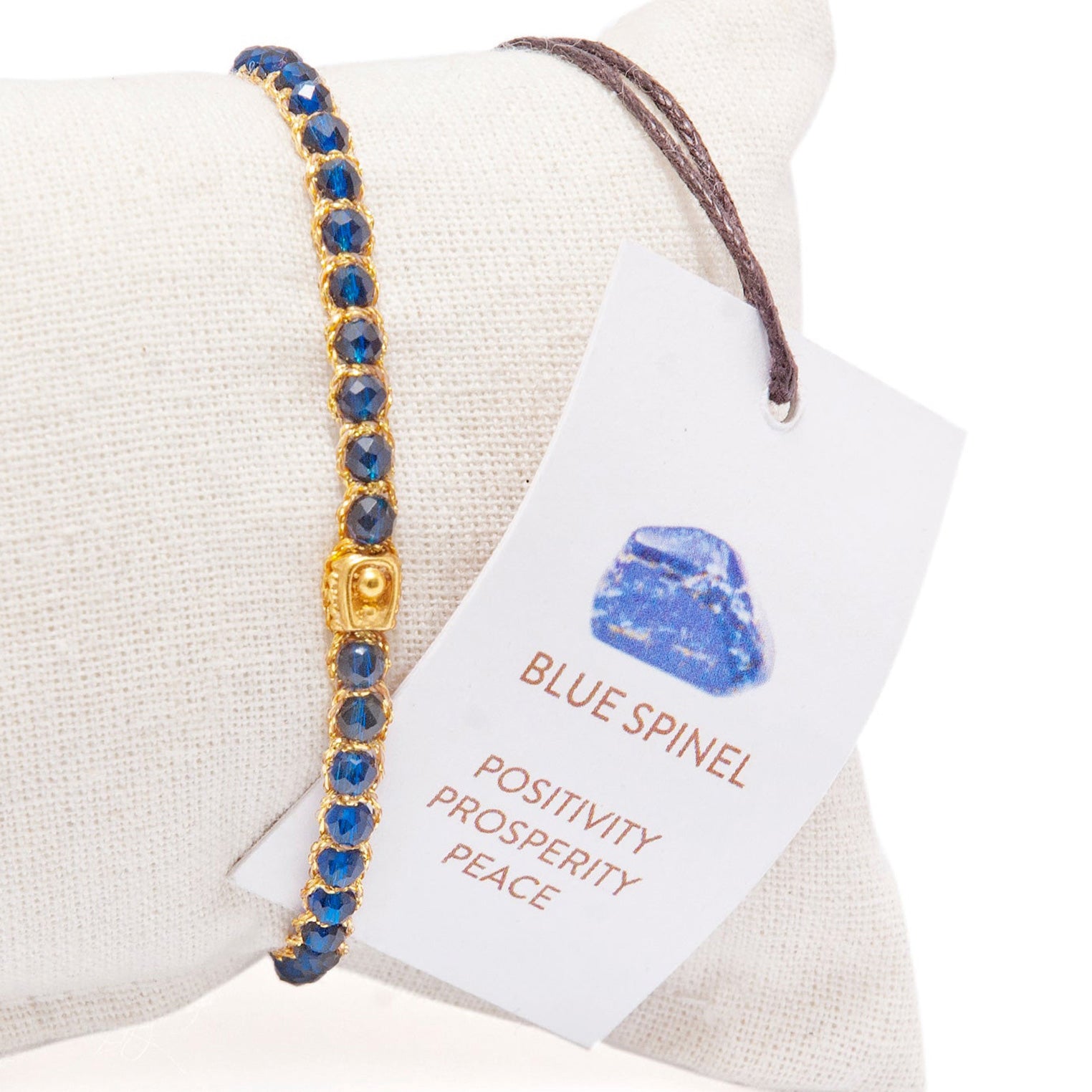 Blau - Jewelry Armband Blaues Spinell-Armband | Gold | Blue