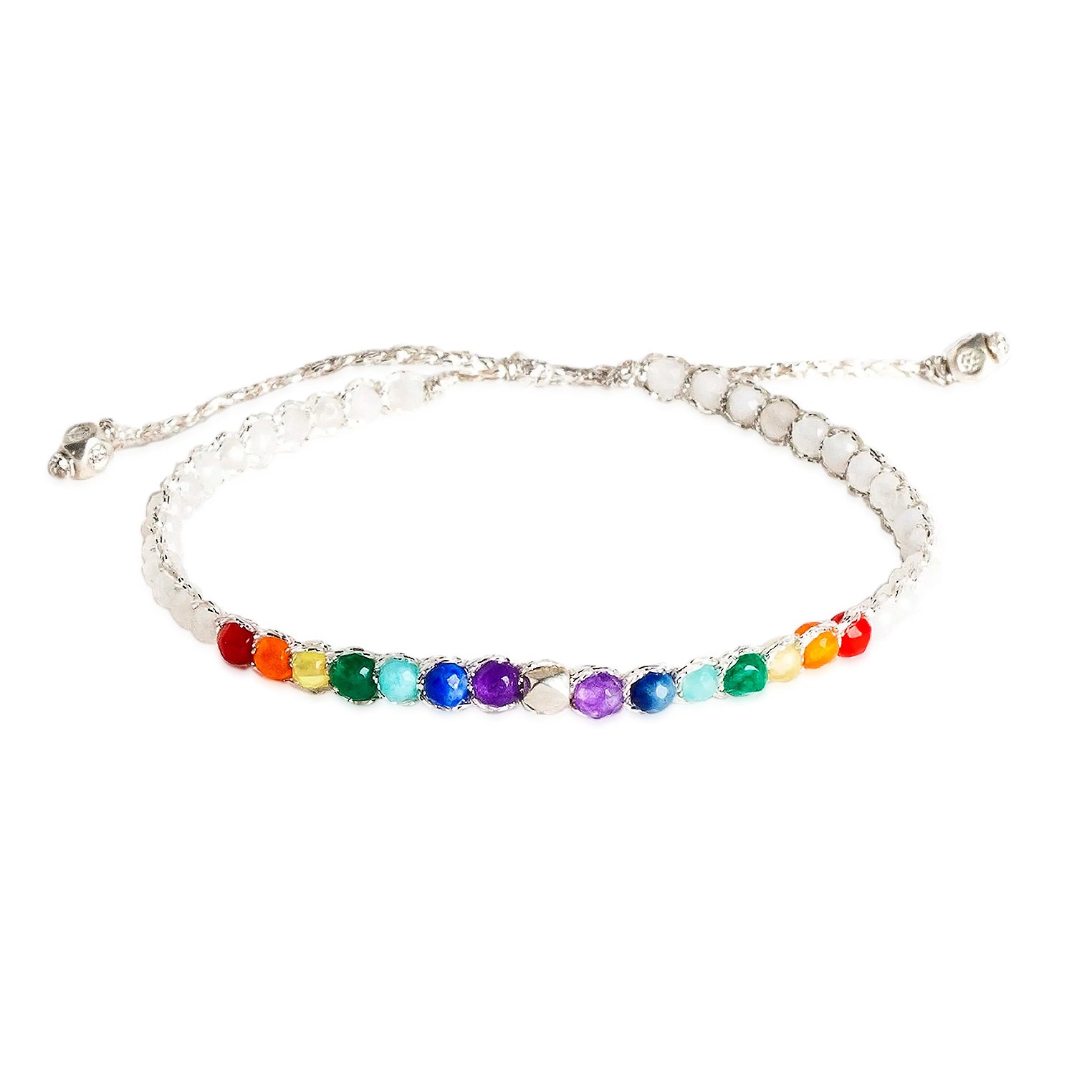 Bunt - Jewelry Armband 7 Chakren Mondstein Armband | Silber | Colored