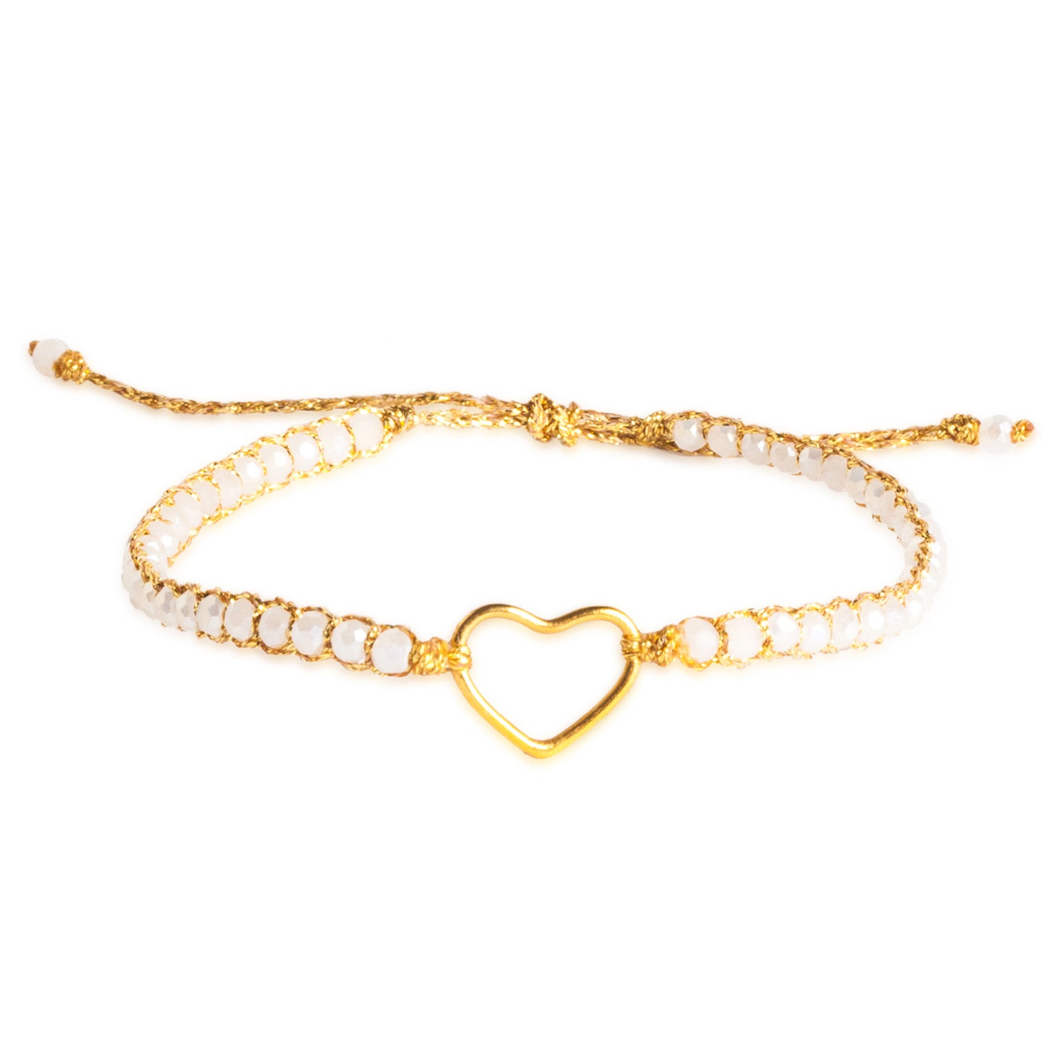 Weiß - Jewelry Armband Kristall-Regenbogen-Herz-Armband | Gold | White