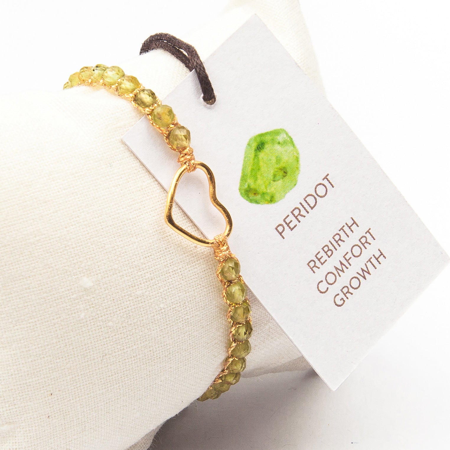 Hellgrün - Jewelry Armband Peridot-Herz-Armband | Gold | Light Green