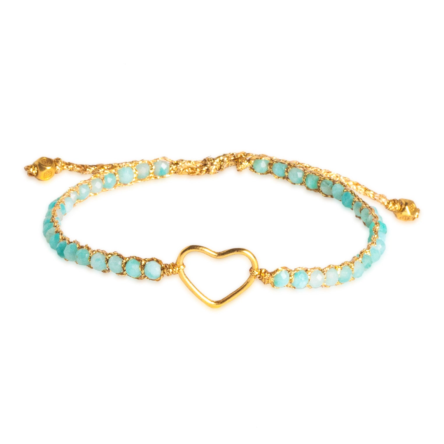 Hellblau - Jewelry Armband Herz-Armband Amazonit | Gold | Light Blue