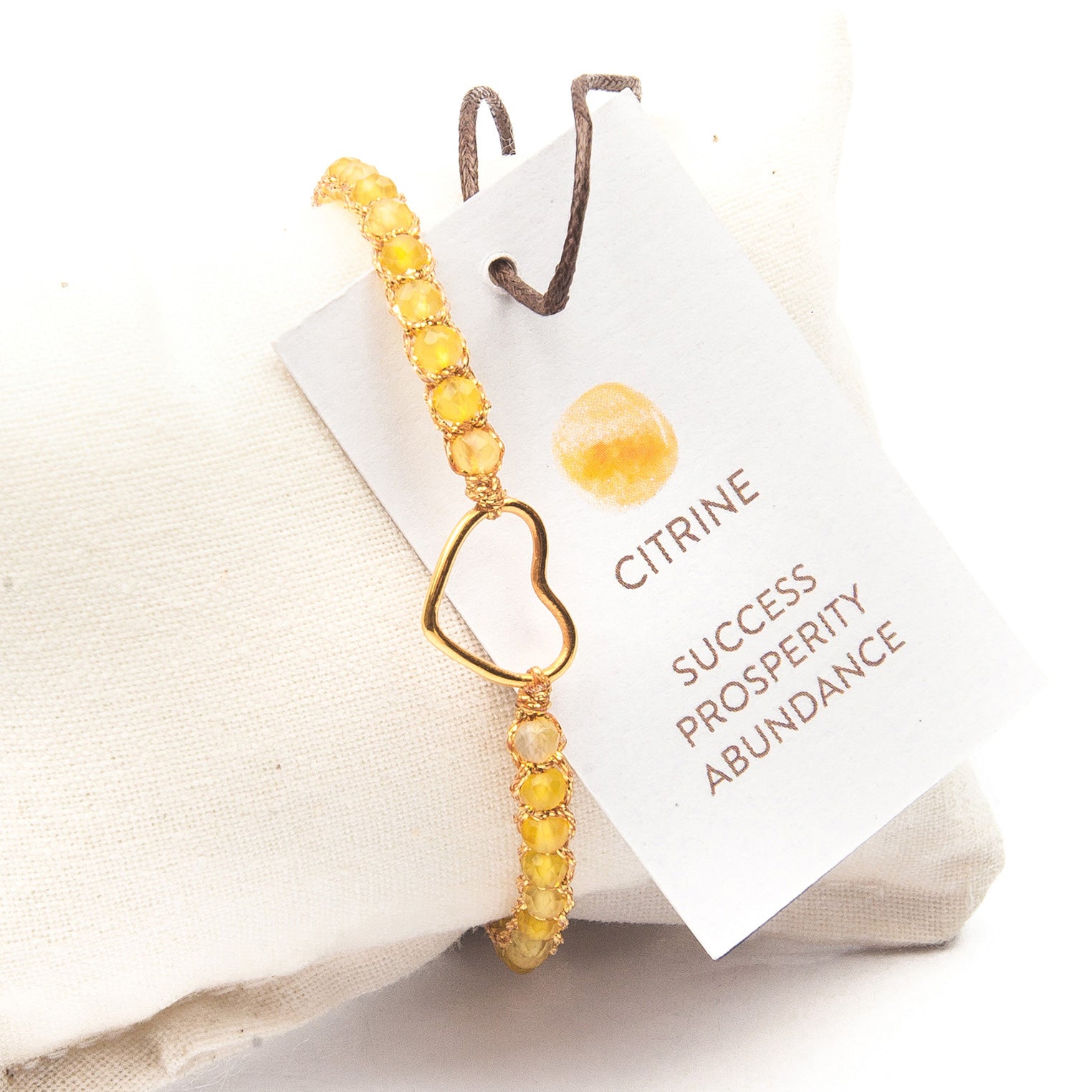 Gelb - Jewelry Armband Herz-Armband Citrin | Gold | Yellow