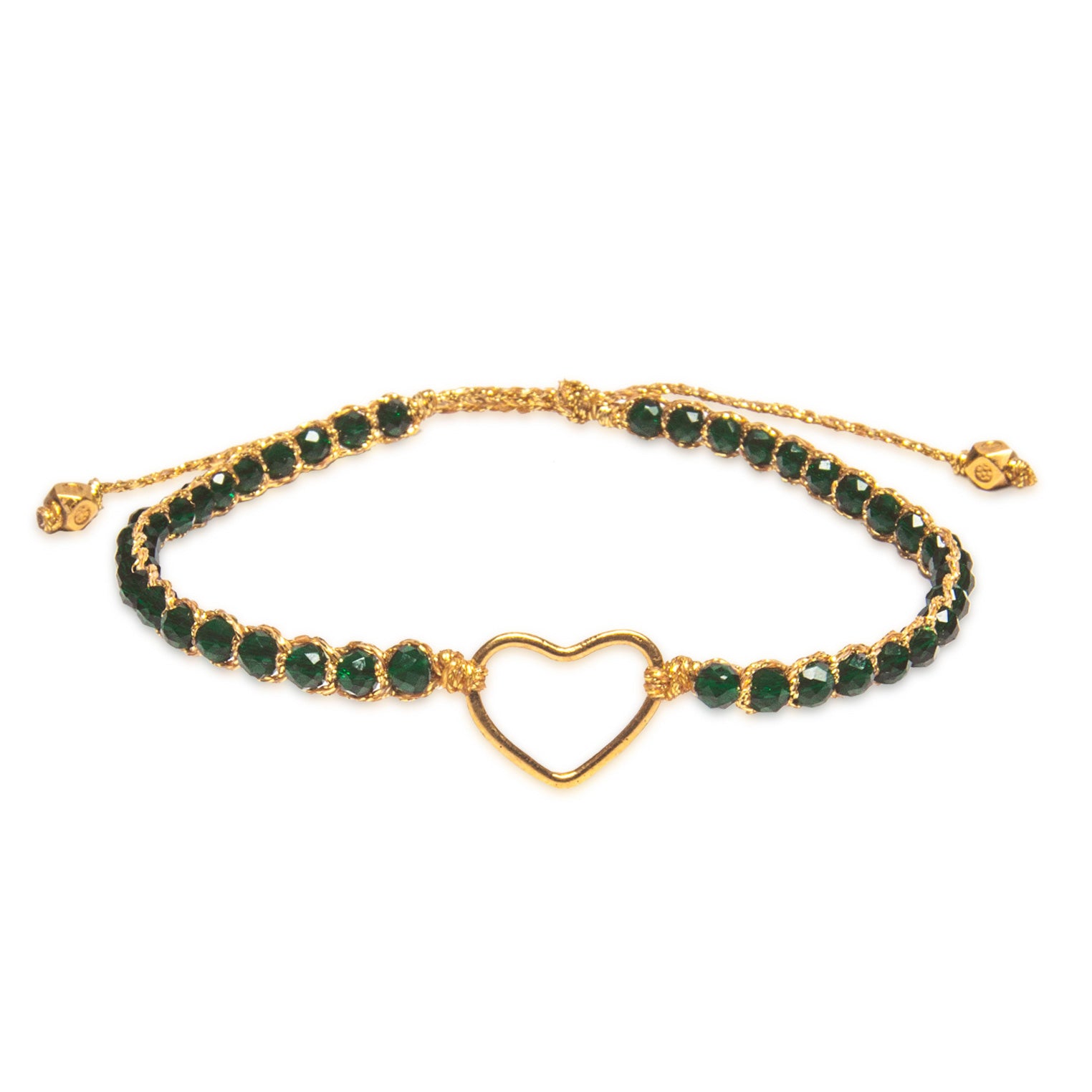 Grün - Jewelry Armband Herz-Armband grüner Spinell | Gold | Green