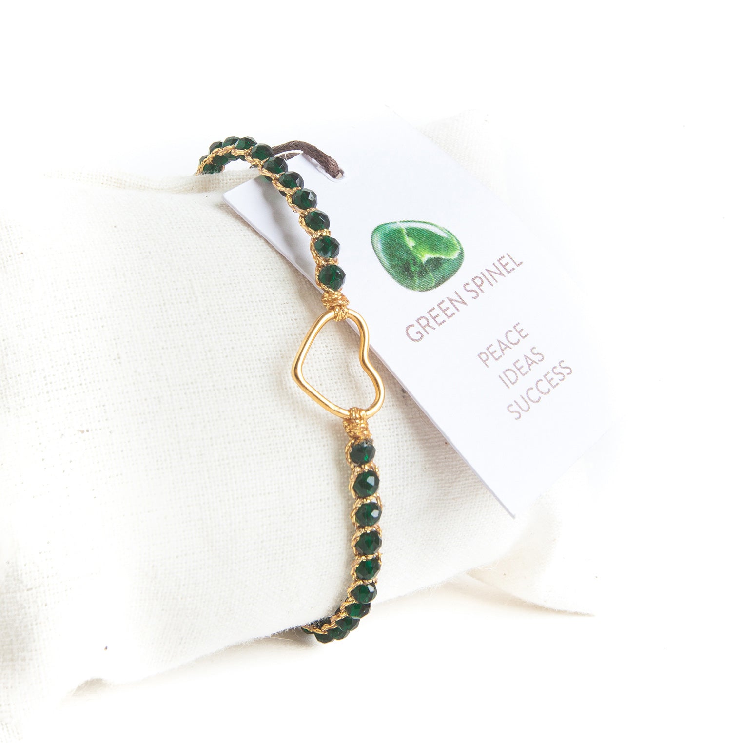 Grün - Jewelry Armband Herz-Armband grüner Spinell | Gold | Green