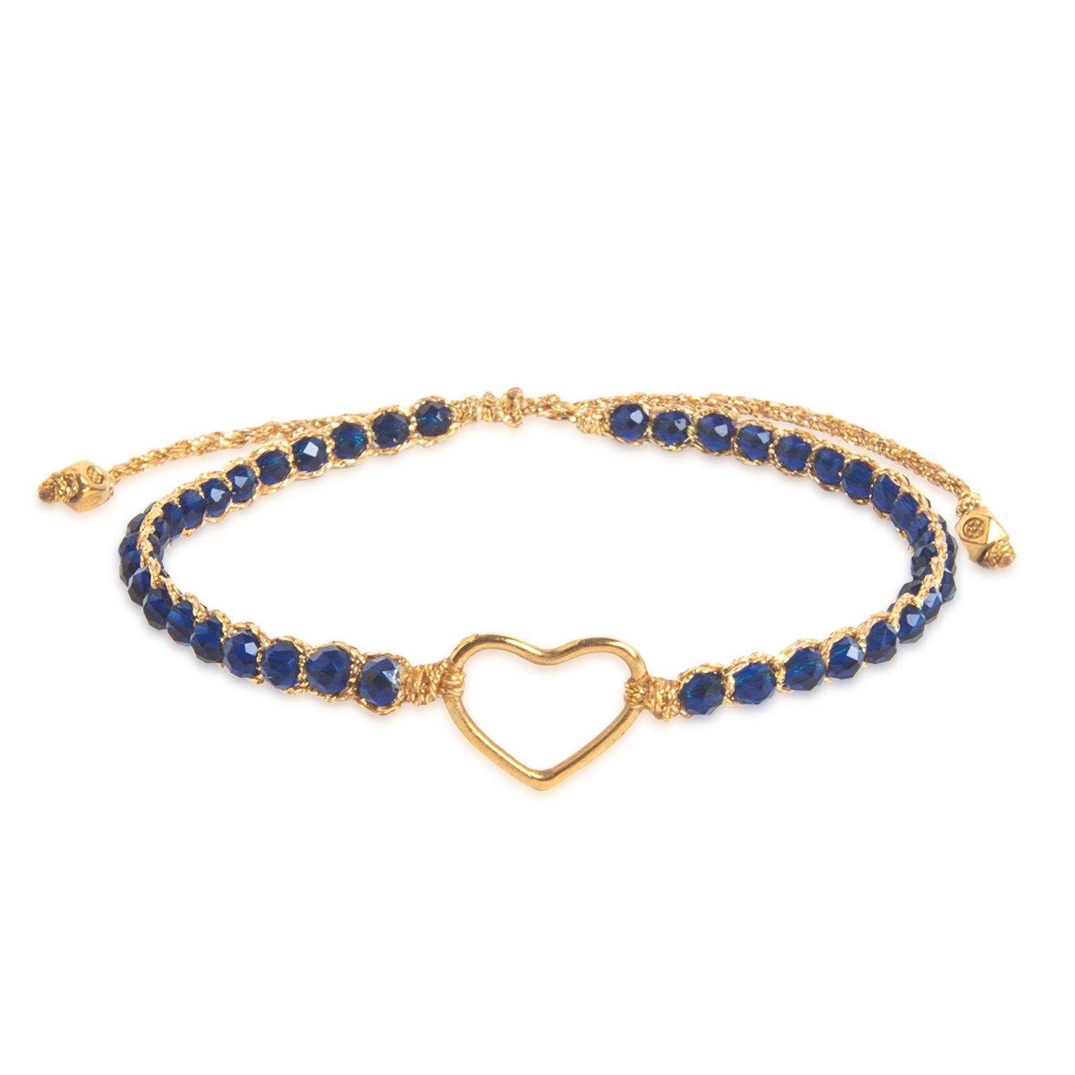 Blau - Jewelry Armband Herz-Armband blauer Spinell | Gold | Blue