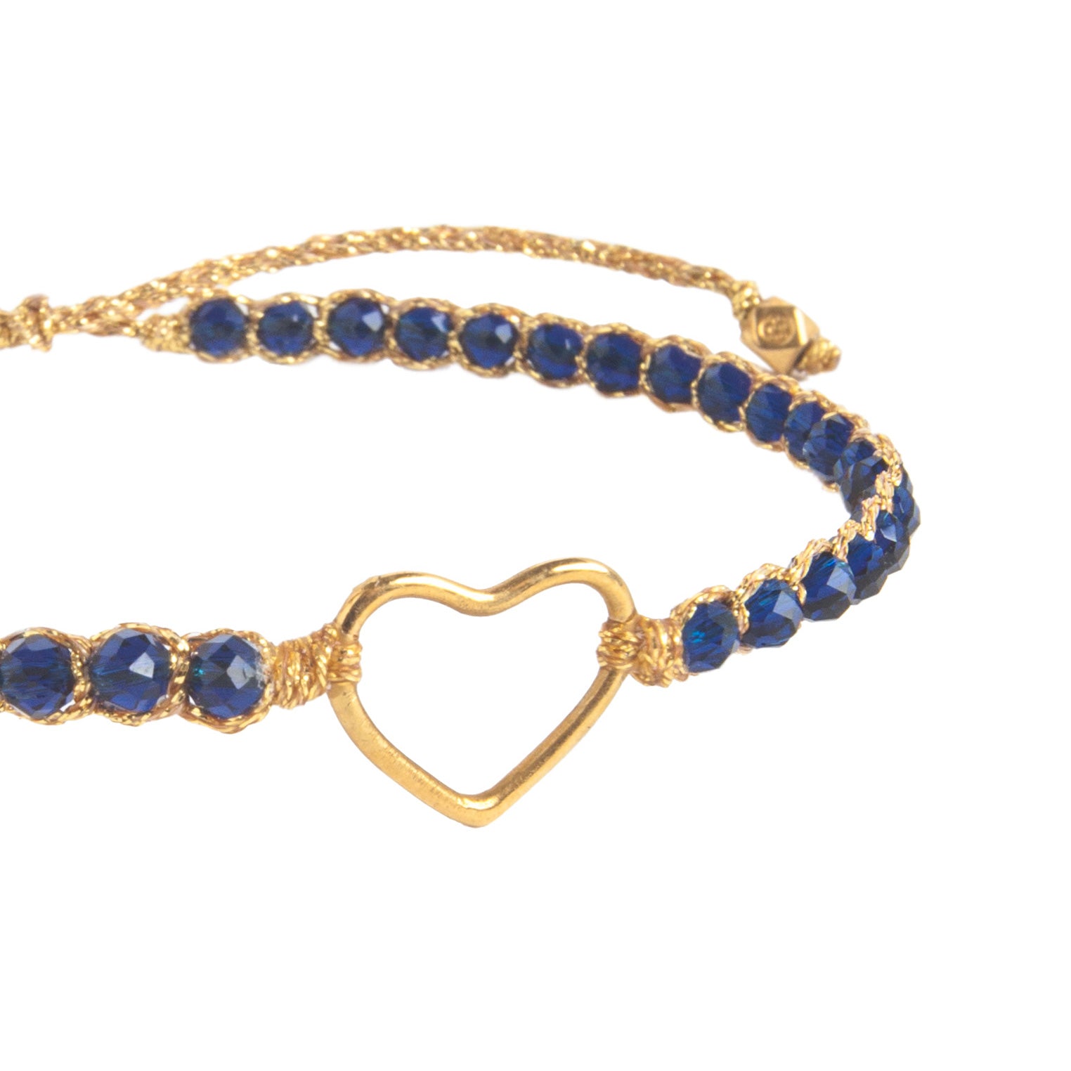 Blau - Jewelry Armband Herz-Armband blauer Spinell | Gold | Blue