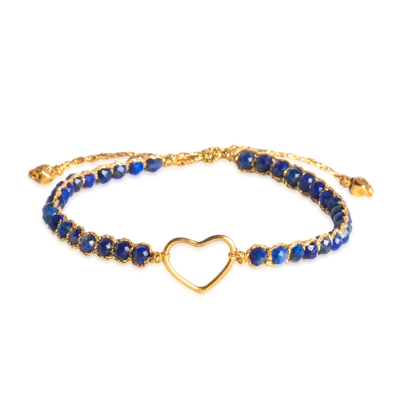 Blau - Jewelry Armband Herz-Armband Lapis Lazuli | Gold | Blue