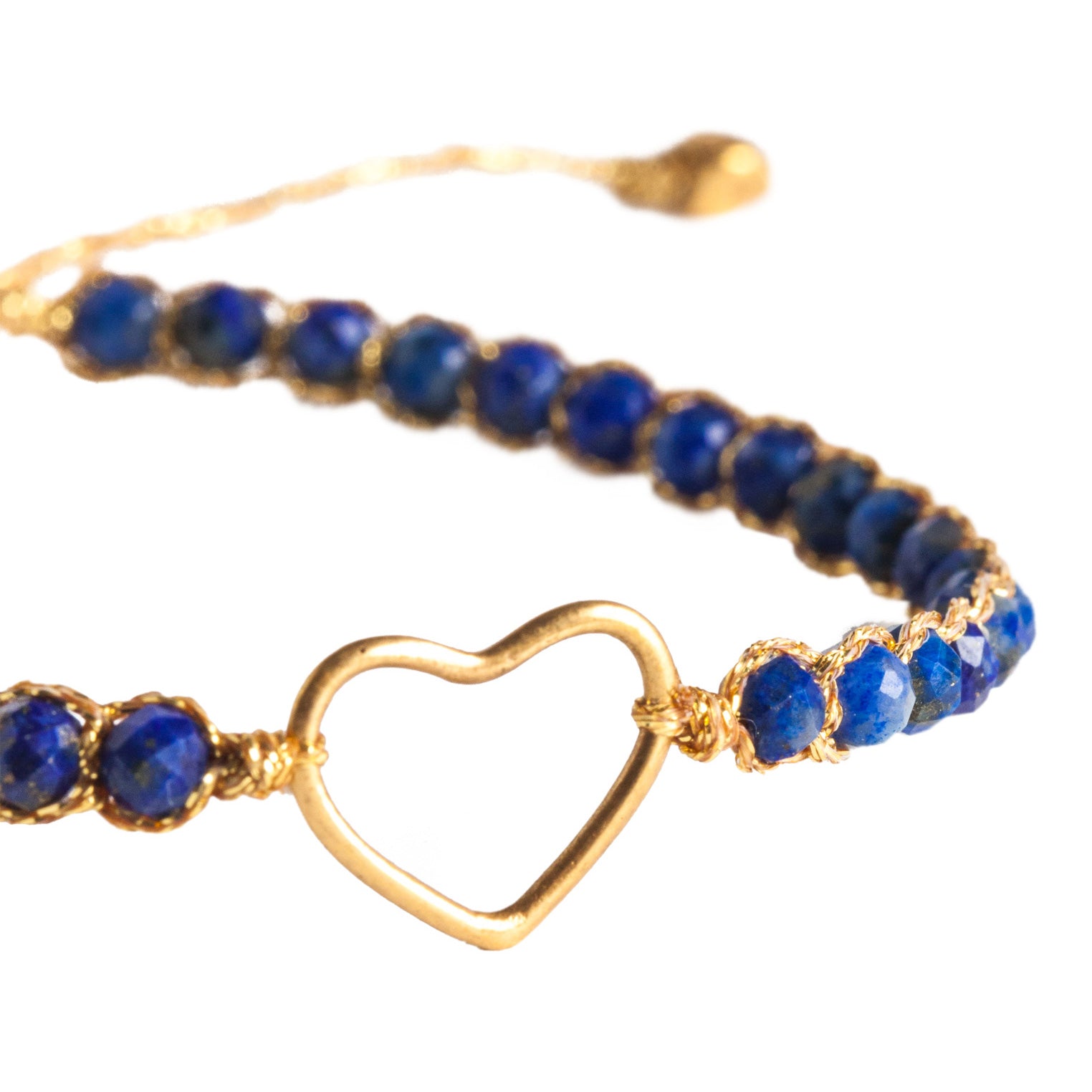 Blau - Jewelry Armband Herz-Armband Lapis Lazuli | Gold | Blue