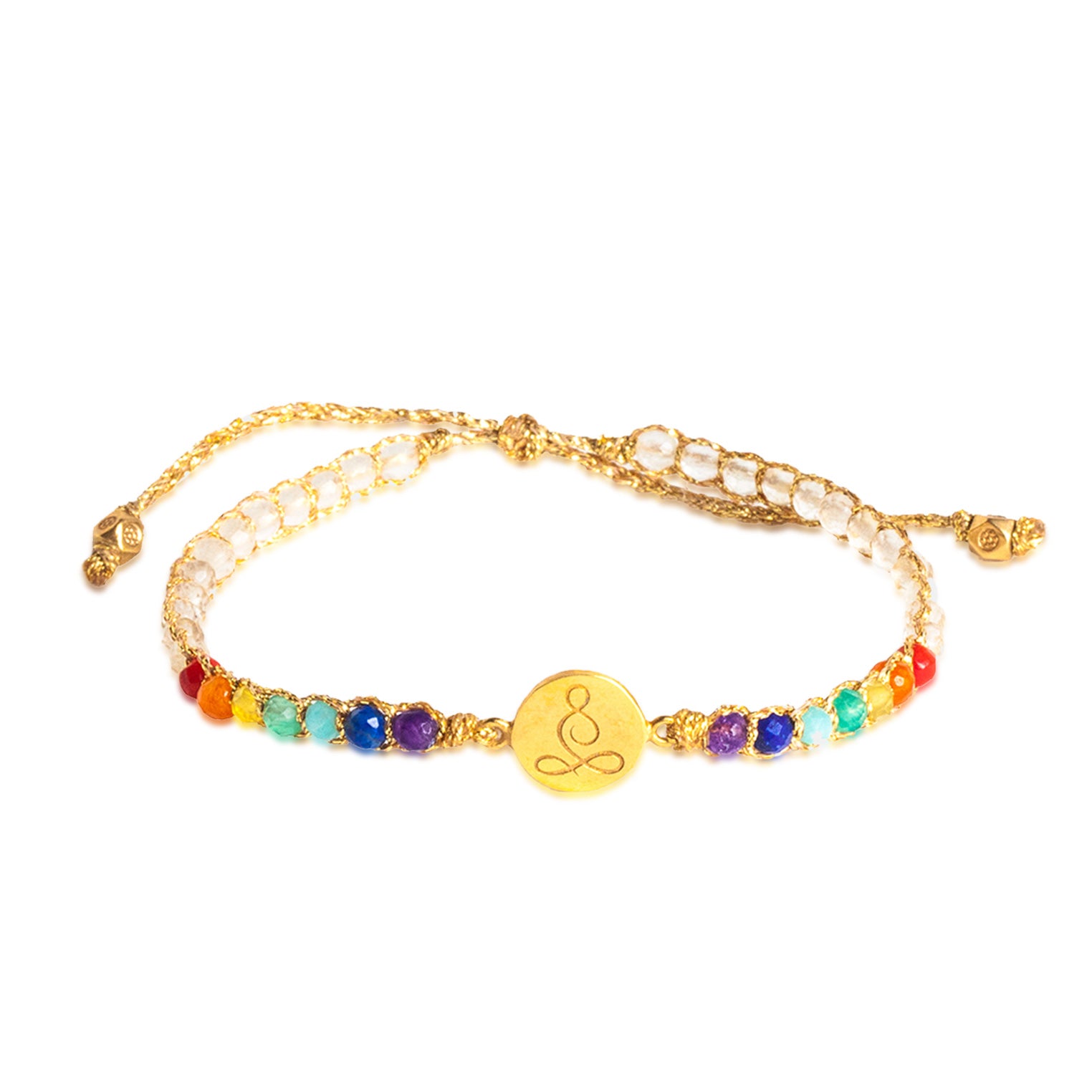 Bunt - Jewelry Armband Lotus 7 Chakren Zitronenquarz Armband | Gold | Colored