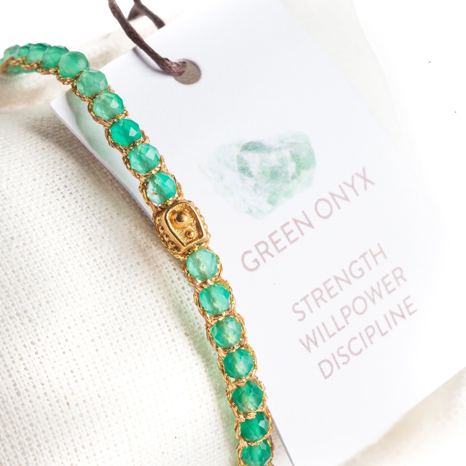 Hellgrün - Jewelry Armband Grünes Onyx Armband | Gold | Light Green